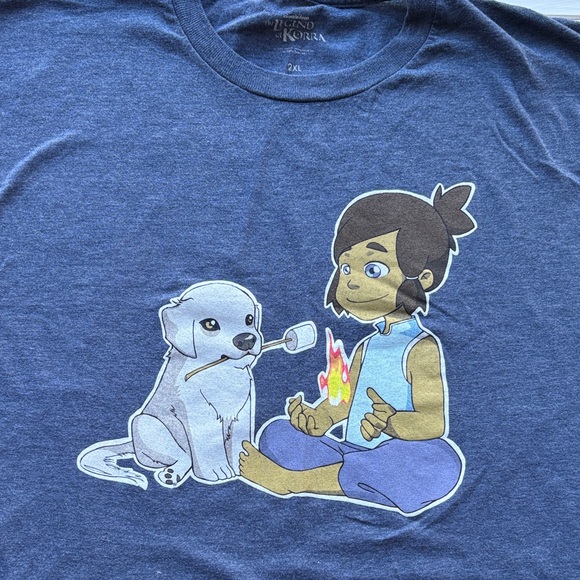 Nickelodeon The Legend of Korra Graphic T-Shirt Heather Cotton Cartoon Tee 2XL - Picture 2 of 9